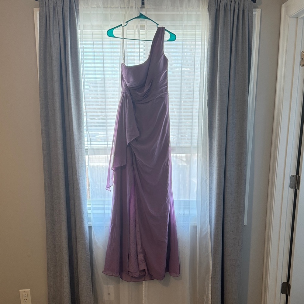 Azazie Lavender One-Shoulder Gown